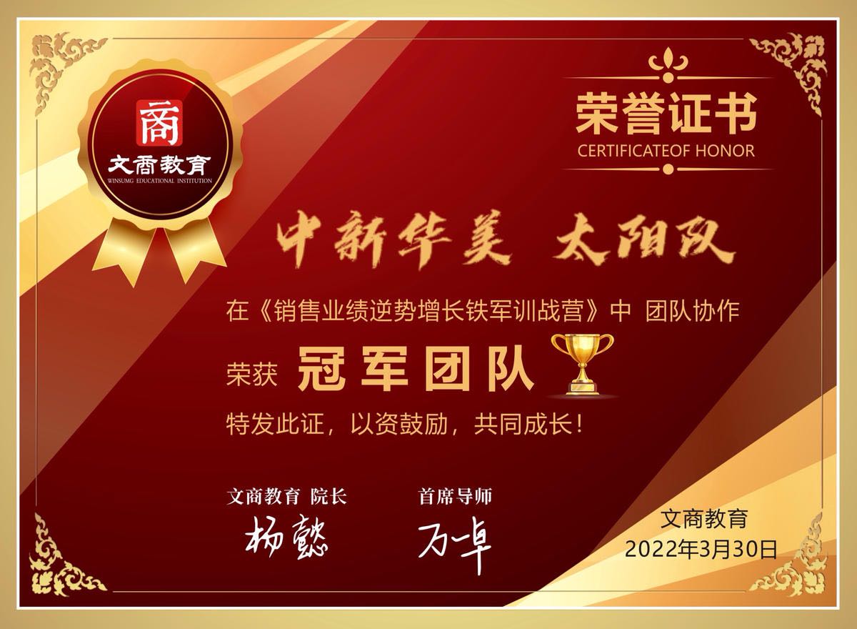 時間在哪里，成果就在哪里丨祝賀青島中新華美《銷售業(yè)績逆勢增長鐵軍訓戰(zhàn)營 》完美收官！