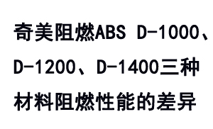 奇美TBBA系列防火級ABS D-1000、D-1200及D-1400之間的阻燃性能差異